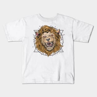 lion fierce head Kids T-Shirt